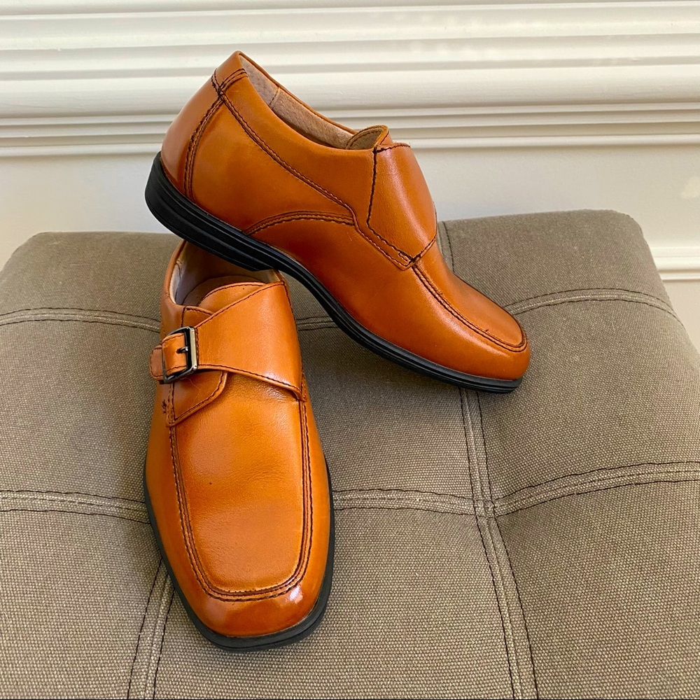 Florsheim Boy’s Leather Dress shoe Size 12.5 M NWOT Cognac, brand new - Picture 2 of 9
